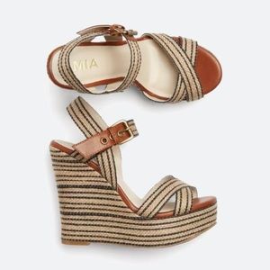 MIA Frederica Criss Cross Platform Wedge Sandals